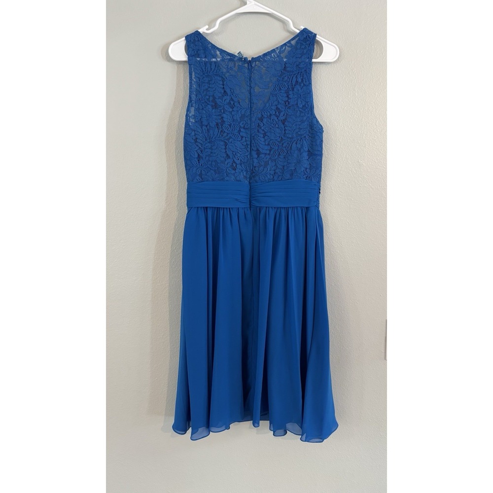 Jasmine B2 Dorris Wedding Bridesmaid Dress Size 6 Royal Blue V-neck‎ Chiffon - Picture 4 of 7